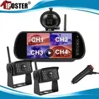 Digital Wireless 7" DVR Rear Mirror Monitor 2x IR Reversing Camera Caravan Rv