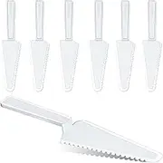6 Pcs Disposable Plastic Cake Cutter Cake Pie Server Cutter Slicer Pizza Pastry Slicer for Kitchen Wedding Buffet