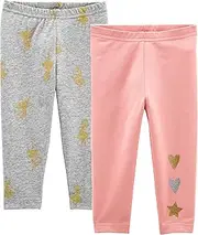 [Carter's] Baby Girls' 2 Pack Leggings (Baby) Pink/Gray