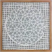 Melrose Brown and White Mache Geometric Framed Wall Art, 19.75" x 19.75"