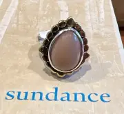 NWT Sundance Catalog Silver Gold Peach Moonstone “Petaled Peach Ring” Size 6