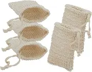 [UTHCLO] Handmade Soap Bag Set 5pcs Cotton Mesh Pouch for Bathing Soap Exfoliating