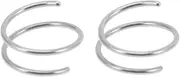 TOGEVAL Spiral Nose Ring Double Layer Nose Clip Hoop Nose Piercing Spiral Nose Clips Nose Hoop Rings for Women Double Hoops Nose Ring Nose Pins Double Hoop Nose Ring Stainless Steel