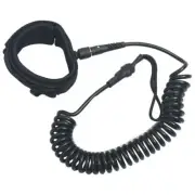 Coiled Paddle Board Leash Black 10 Inch Safety Cord Surfing Accessories