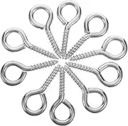 10pcs Fixed Cable Wires Outlet Cover Screws Eye Screws for Crafts Eyelet Screw Bolt Screw Hooks Screw Self Tapping Nickel Plated Q235 Carbon Steel