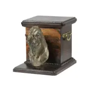 Fresian Horse wooden urn with a dog Art-Dog