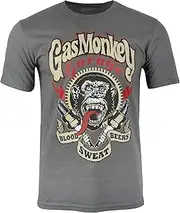 [Sporting Profiles] Gas Monkey Garage Mechanics Official Licensed T Shirt Weathered Grey Mens