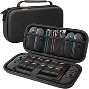 JETech Carrying Case for Nintendo Switch 2 (2025) 7.9 Inch, Hard Shell Portable Travel Bag with 10 Game Card Slots and Accessories Pouch, Lightweight Anti-Scratch Protection (Black)