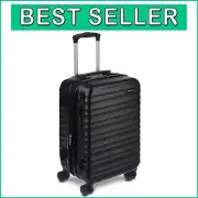 Lightweight 21 Inch Black Expandable Suitcase with Organized Interior and Wheels