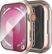 Smiling 2 Pack Case Built in Tempered Glass Screen Protector Compatible with Apple Watch SE 2 (2024)/SE/Series 6/Series 5/Series 4 40mm, Hard PC Case Overall Protective Cover- Transparent
