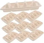 iplusmile 50pcs Street Taco Holders with Dividers Disposable Wave Shape Tray for Serving Tacos Sushi and More Sturdy for Parties and Social Events