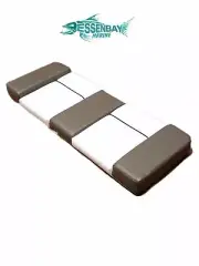 Key West Boats Leaning Post Bottom Cushion Brown & White W/ Black Welt