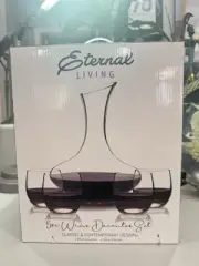 Eternal Living 5 Piece Wine Decanter Set 1-Decanter 50 Oz 4-Glasses 11 Oz Each