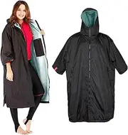[Nomel] Unisex Oversized Fit All - Waterproof Change Swim Robe, Long Sleeve Hooded Thicken Cloak- Wading Sports Warm Jacket- Quick Dry Outdoor Parka Trench Coat Swim Jacket SWIM ROBE