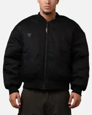 [The Anti Order] The Anti Order Oversized Cropped Bomber Jacket Black - Size M M Black