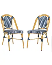 Safavieh Set of 2 Lenda Outdoor French Stackable Bistro Chairs