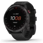Garmin Approach S42 ceramic Bezel Black Silicone Band GPS Golf Smart Watch