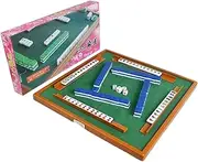 Travel Mahjong Set,Portable Chinese Mahjong 144 Tiles | Elaborately Crafted Mahjong with Foldable Table for Travel Home Party