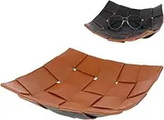 Key Bowl - Desk Shelf PU Leather, Sunglasses and Coin Purse | Storage Division for Entrance Area, Cosmetic Basket, Coin Container for Chest