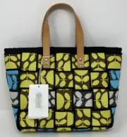 Orla Kiely Woven Jacquard Basket Tote ~ Sonny ~ Citron Multi