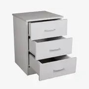 3 Drawer Bedside Table Compact and Practical Design Smooth Sliding Drawers White