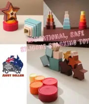 Montessori Educational Baby Toddler OT Toy - silicone stacking colour matching