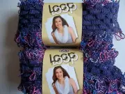 DMC Loop Enchantment lacy ribbon yarn for crochet, Purple, lot of 2