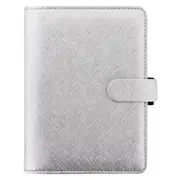 Filofax Saffiano Personal Organiser Diary Planner Faux Leather Metallic SLV