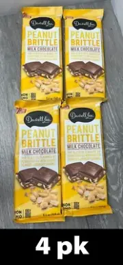 4pk Darell Lea Palm Oil Free Peanut Brittle Milk Chocolate 5.6oz ea BB 7/25 d29