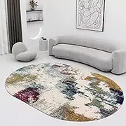 Oval Carpet, Nordic Design Living Room Bedroom Balcony Coffee Table Sofa Playroom Sofa Kitchen Floor Decor Non-Slip Large Rug 70x140cm 100x180cm(2.6ft×4.9ft/80×150cm)
