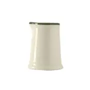 Tuxton China Inc DuraTux 3-1/2 oz. Eggshell w/ Green Band Creamer - 1 Doz