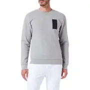 Replay Mens Crew Fleece weater Pdye Cotton Melange Grey