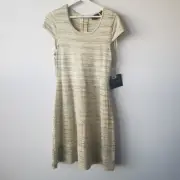 Cynthia Rowley cap sleeve fit and flare knit dress size L