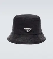 [Prada] Prada Logo plaque denim bucket hat M black
