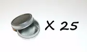 25 X 1-oz Round Slip-On Lid Cover Empty Survival Craft Storage Tin Can Container