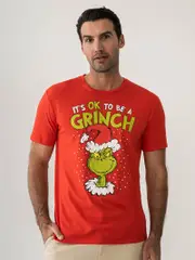 Mens Christmas Grinch Its Ok Tee