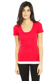 Splendid Jersey Scoop Neck Tee Top HOLLY Red Slim Fit Small New STAG1614