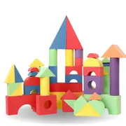 54 Pcs Soft Colorful Foam Building Blocks for Kids Playing Indoor Outdoor