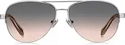 Fossil Women's Fos 3062/s Aviator Sunglasses, Ruthenium Nude, 57 mm