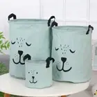 Cartoon Foldable Laundry Basket Toy Storage Basket For Storing Clothes Toys