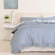 Royal Comfort Balmain 1000TC Quilt Cover Set 50% Bamboo 50% Cotton Luxury Ultra Soft, 1 x Quilt Cover, 2 x Pillowcases (Blue Fog, King)
