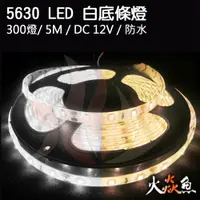 在飛比找蝦皮購物優惠-火焱魚 LED 5630 300燈 5米 白底 防水 白色 