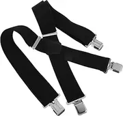 [SAFIGLE] Men's Suspenders Cm Wide Elastic Straps Strong Clips for Work Trousers Dress Pants