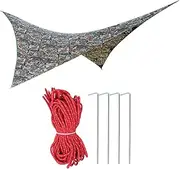 Tent Tarp Shelter Outdoor Portable Rainproof Hammock Tent Tarp Waterproof Sunproof Lightweight Durable for Camping Travel Fishing 190T Polyester Taffeta Camouflage 275x275cm (Dead Leaves Camouflage)