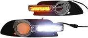 LED DRL Daytime Running Light Fog Lamp with Turn Signal Assembly Accessories Compatible With Mitsubishi Lancer 2008 2009 2010 2011 2012