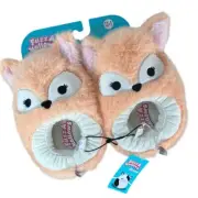 SQUISHMALLOW Fox Slippers Fuzz A Mallows Kids 13-1 Jazwares NEW