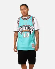 [MITCHELL & NESS] Mitchell & Ness Vancouver Grizzlies Mike Bibby '98-'99 #10 Swingman Jersey Teal - Size S S Teal