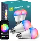 LED Smart Wifi Bulb E27 9W Alexa&Google Home Compatible, RGB Bluetooth Bulbs 80