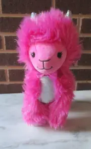 Build a Bear Fluffy Pink Llama 12"- Pink Bow Tie with Bell Collar