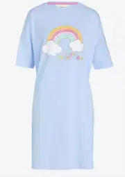 NEW PETER ALEXANDER RAINBOW SLEEP TEE NIGHTIE RRP$79.95 WOMENS M - BLUE